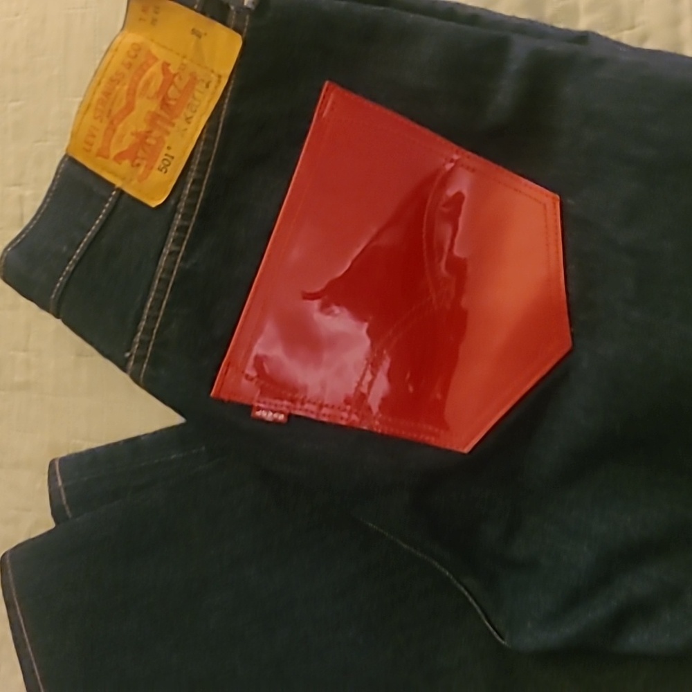 LevinStrauss 501s Red pocket Jeans